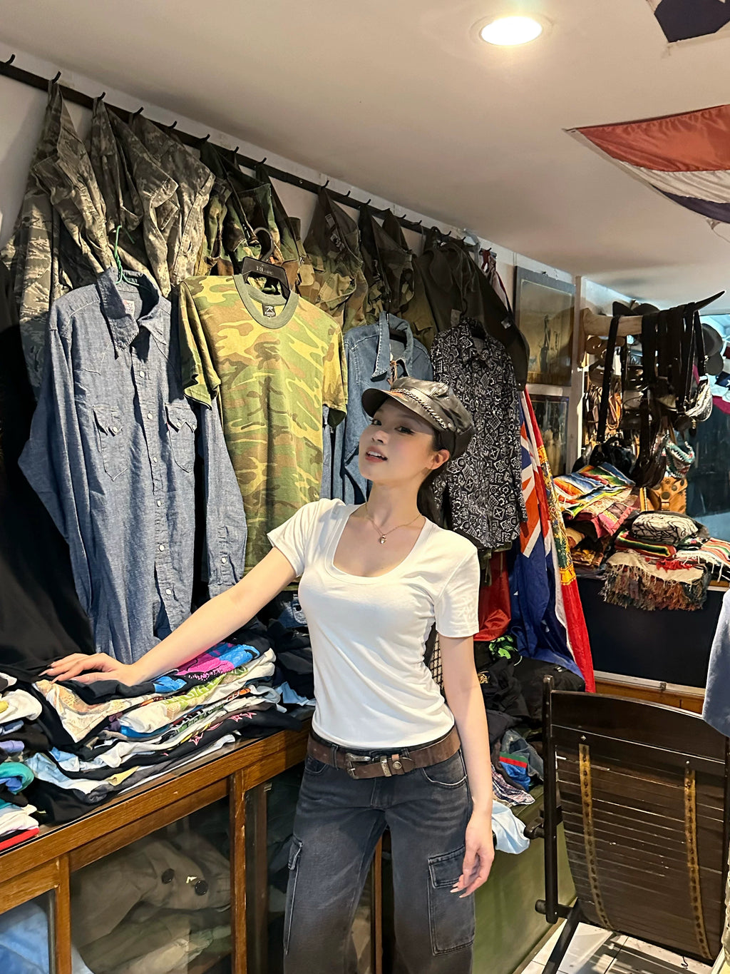 Popchee Comfortable U Neck Slim Tee