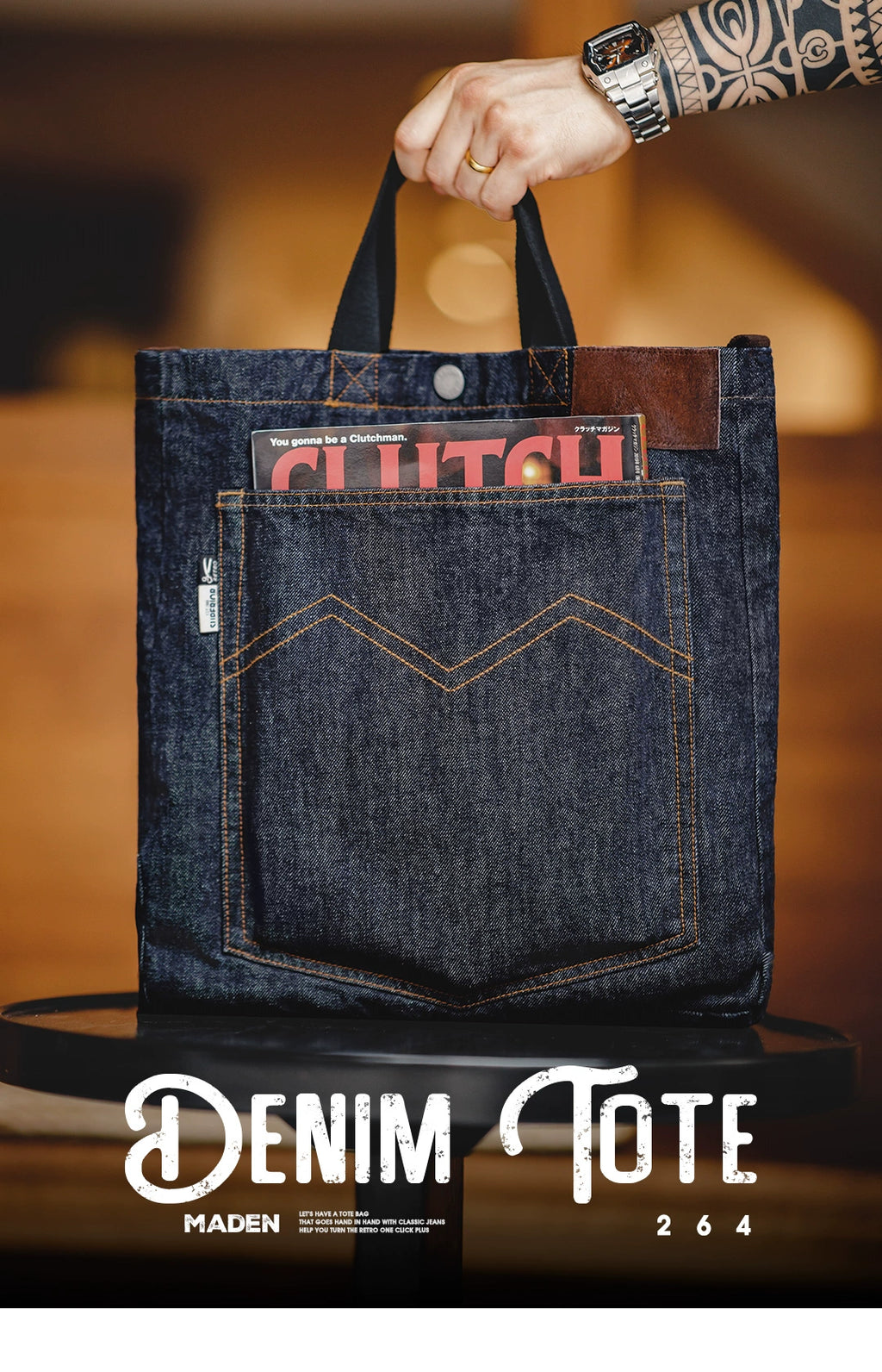 Maden Retro Denim Shoulder Messenger Bag