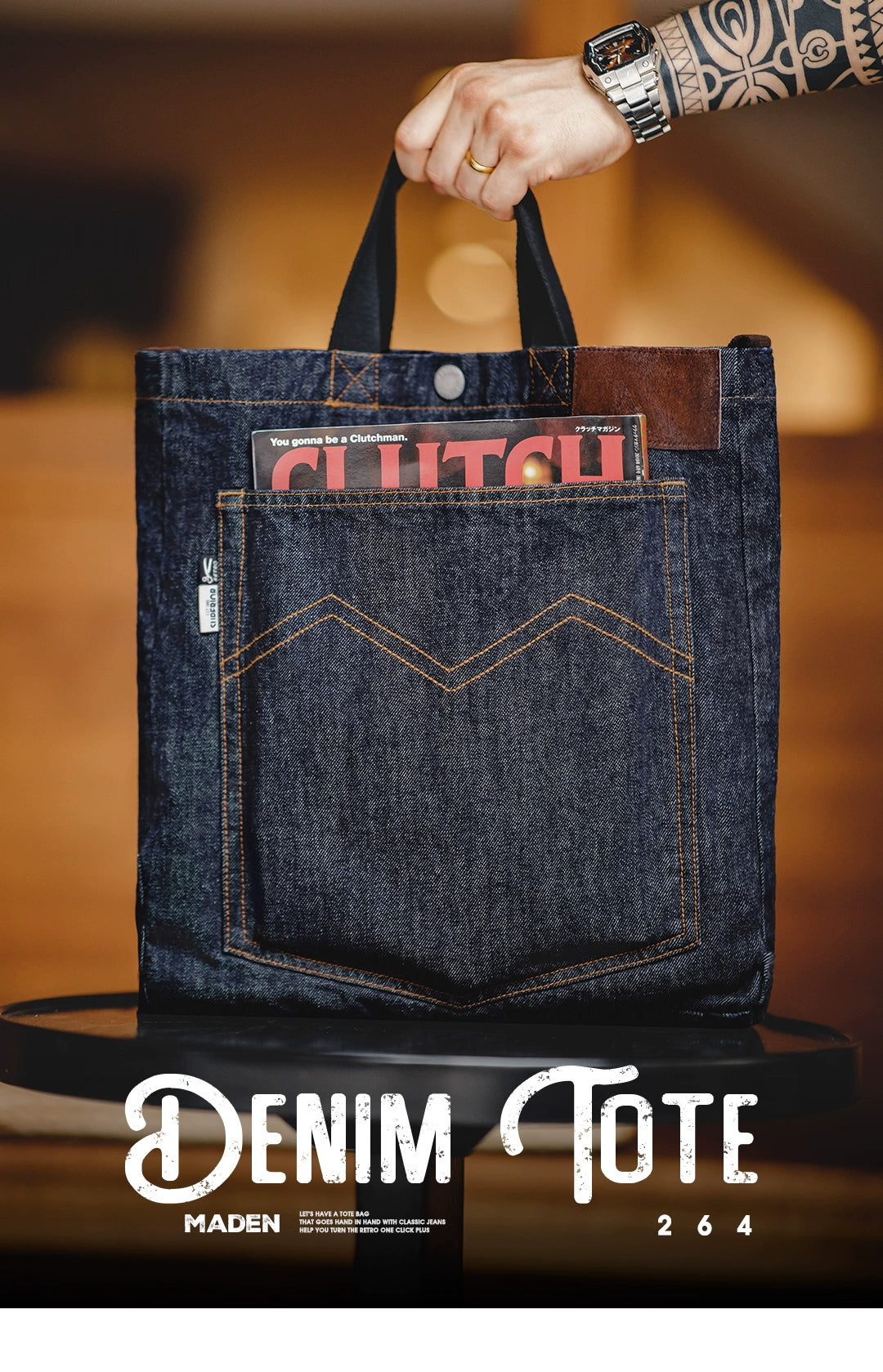 Maden Retro Denim Shoulder Messenger Bag
