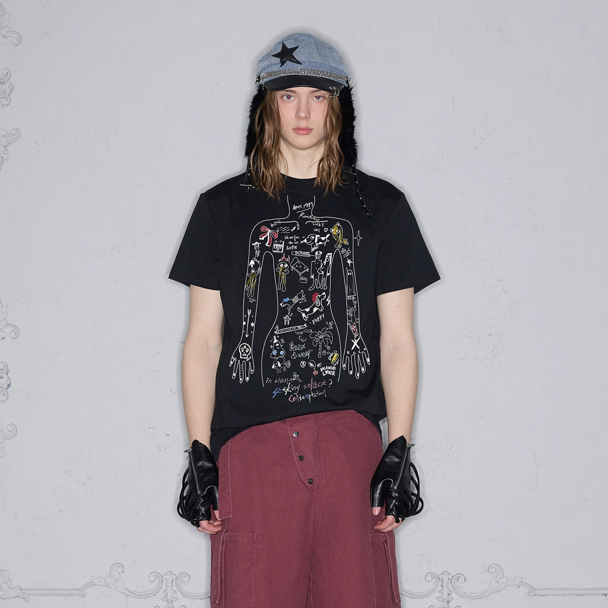 Rocawear Body Graffiti Random Painting Children's Fun Printing Tee