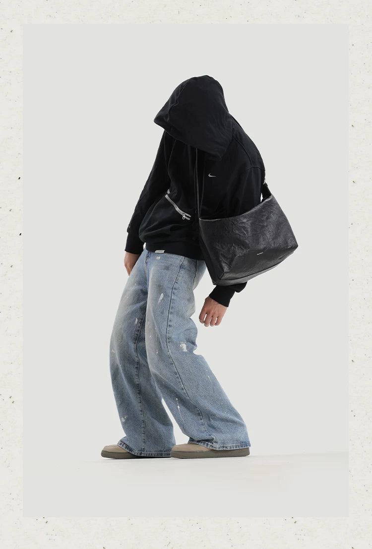 KoniKoni Leather Crossbody Tote Bag