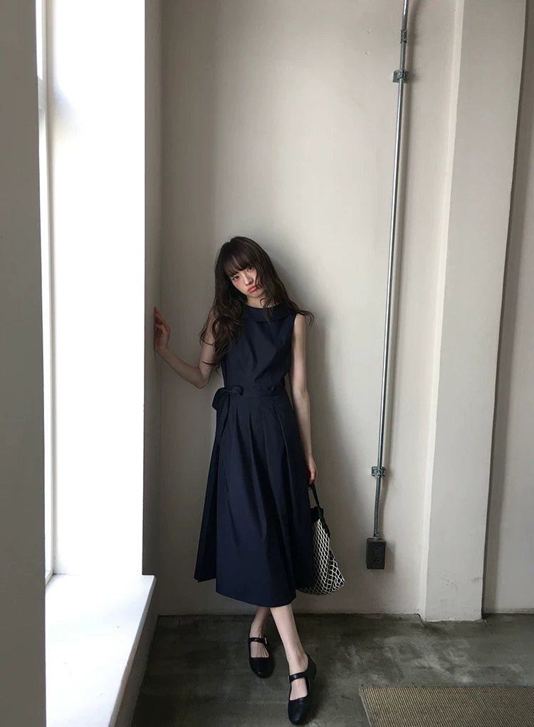 Kano Tie-up Crew Neck Vest Dress