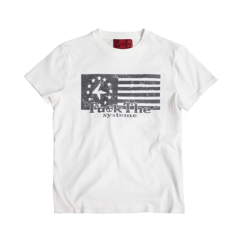 4AM Flag Print Front Shoulder Slim Tee