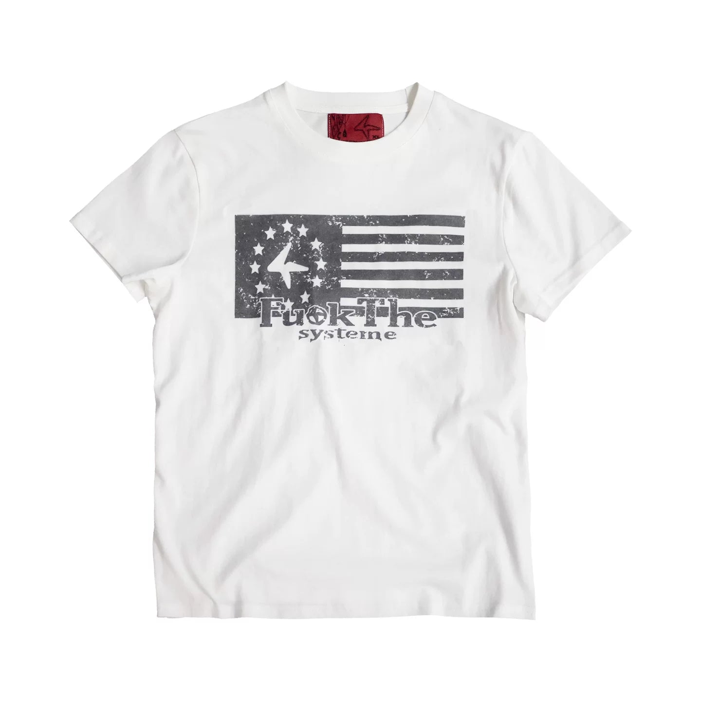 4AM Flag Print Front Shoulder Slim Tee