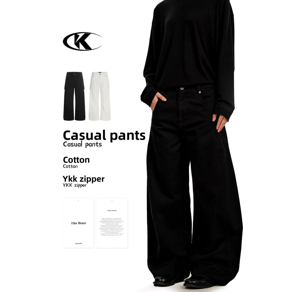 11KN retro wide-leg loose casual trousers