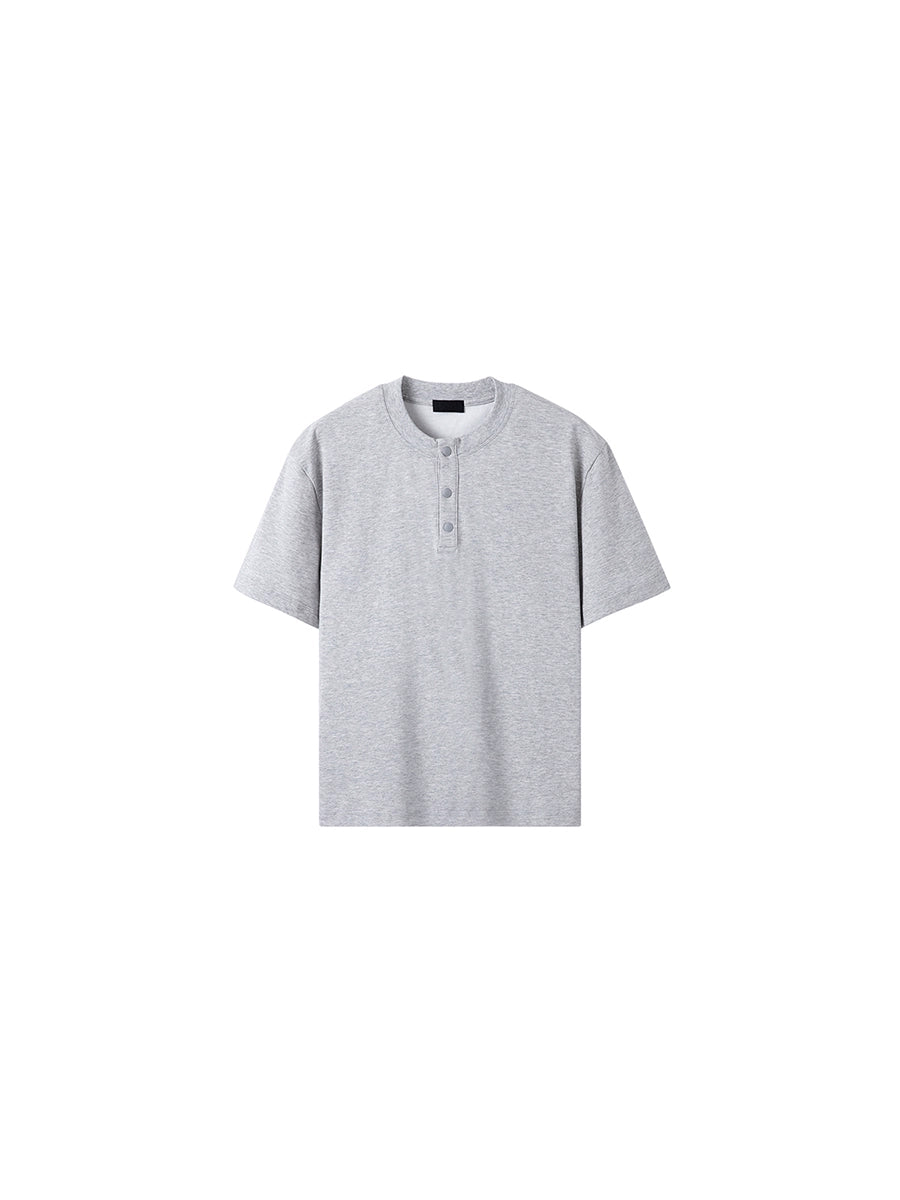 PLUS NO LOGO Henry Collar Casual Versatile Tee