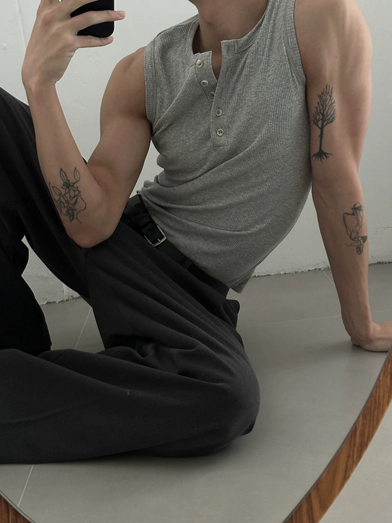 COLN Casual Henry Collar Vest