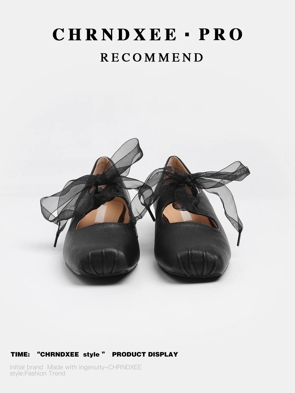 CHRNDXEE Soft Leather Versatile Low-heeled Shoes