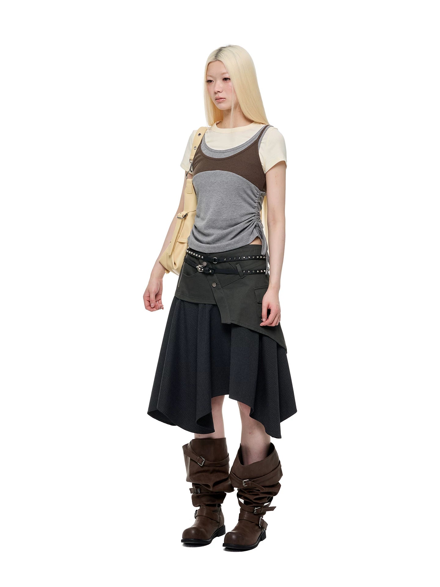 JIKOO Lace Drawstring Waist-cinching Tee