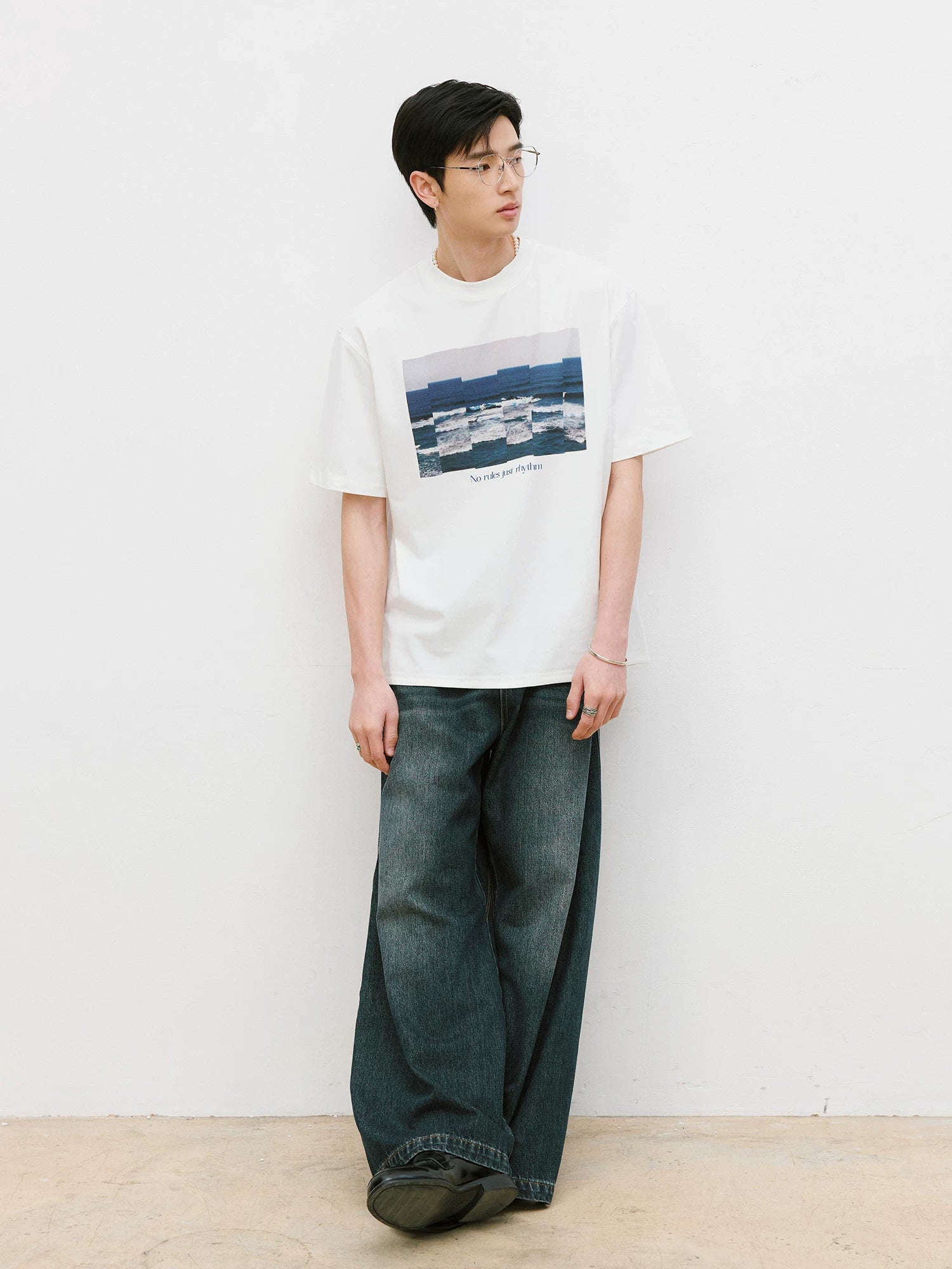 LR MADE Collage Sea View Pattern Casual Tee