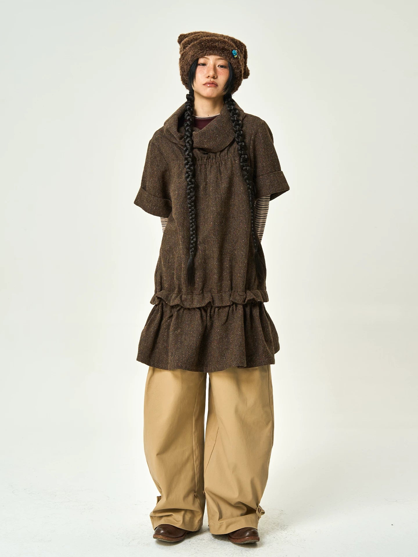 Enteralt Warm Color Point Loose Versatile Dress