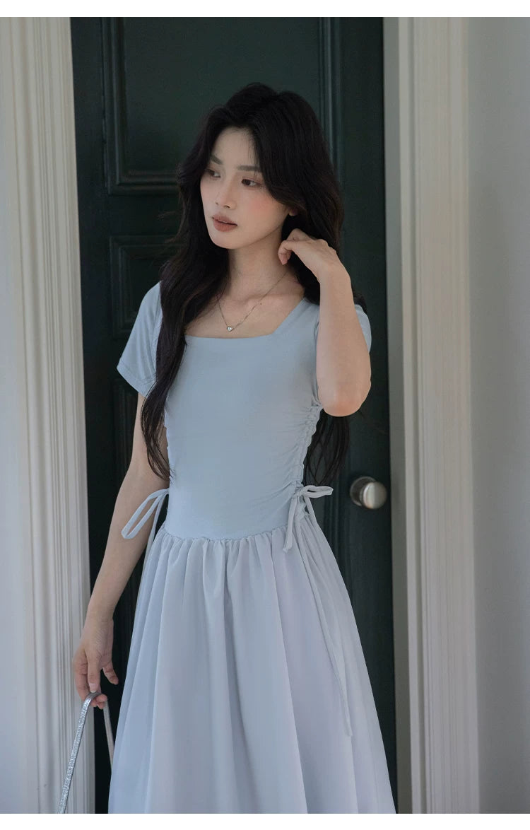 XUJING Square Collar Temperament Dress