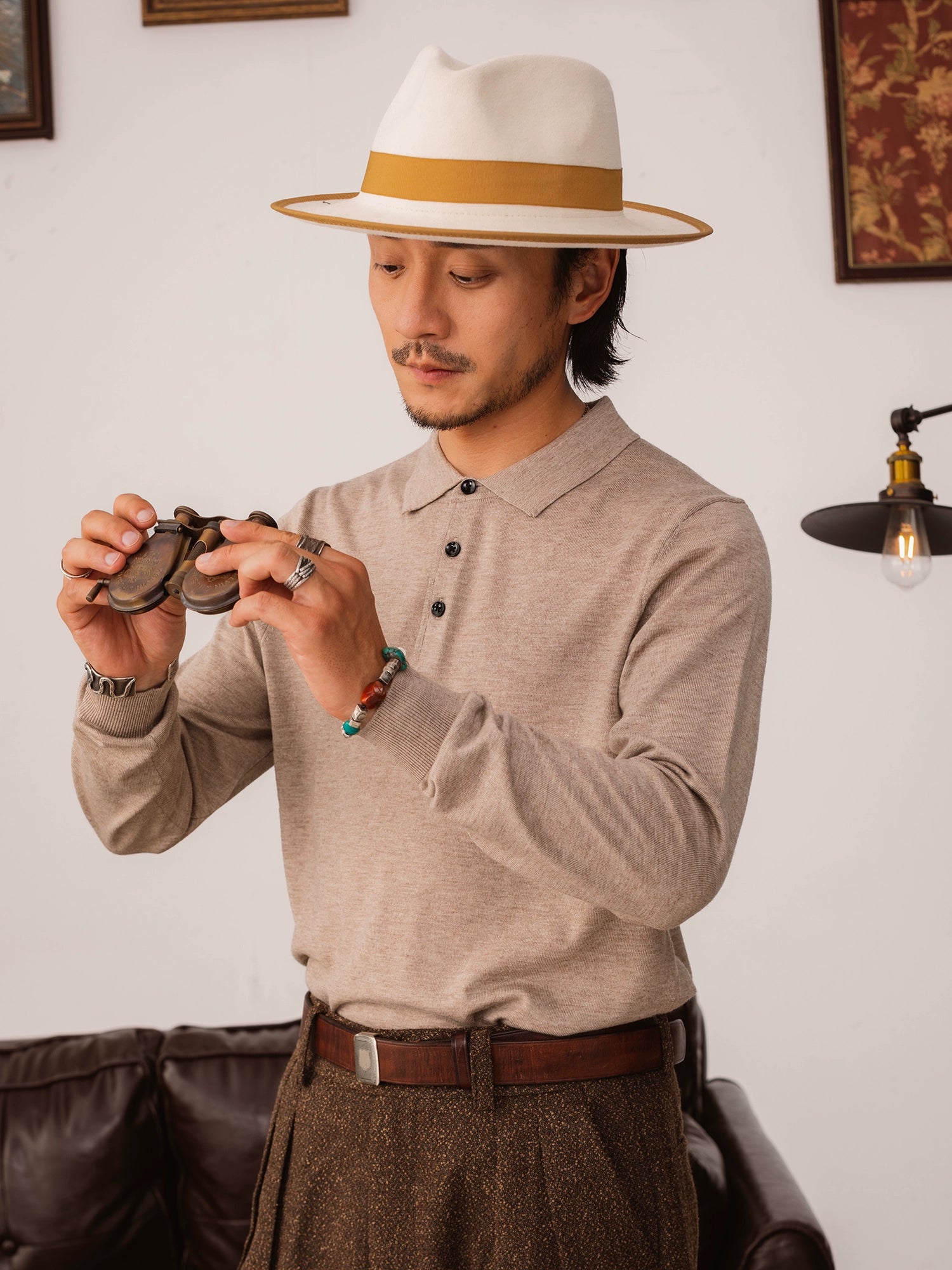 SOARIN Casual Slim-fit Lapel Sweater Bottoming Shirt