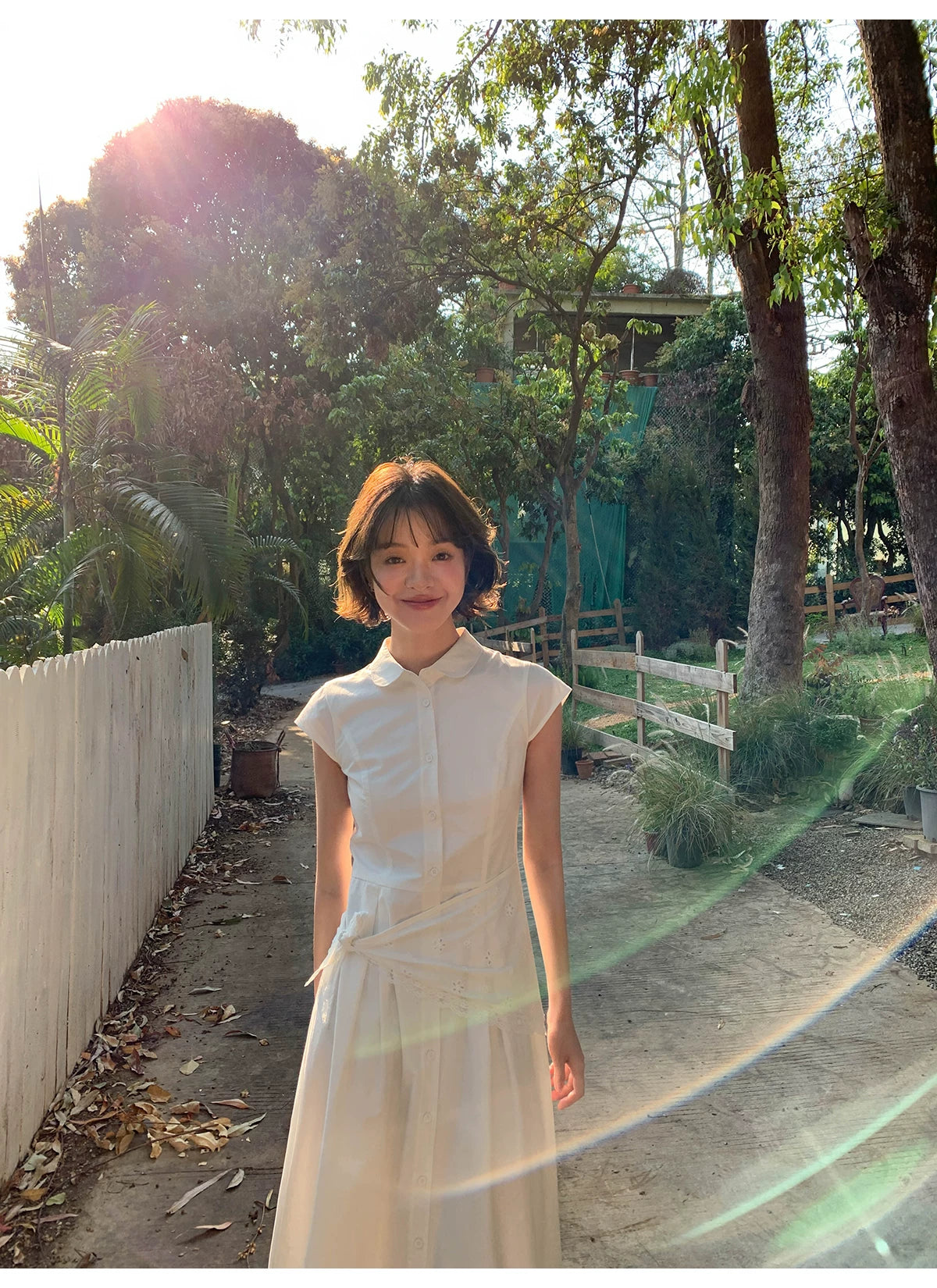 KANO Polo Collar Gentle Waist Long Skirt