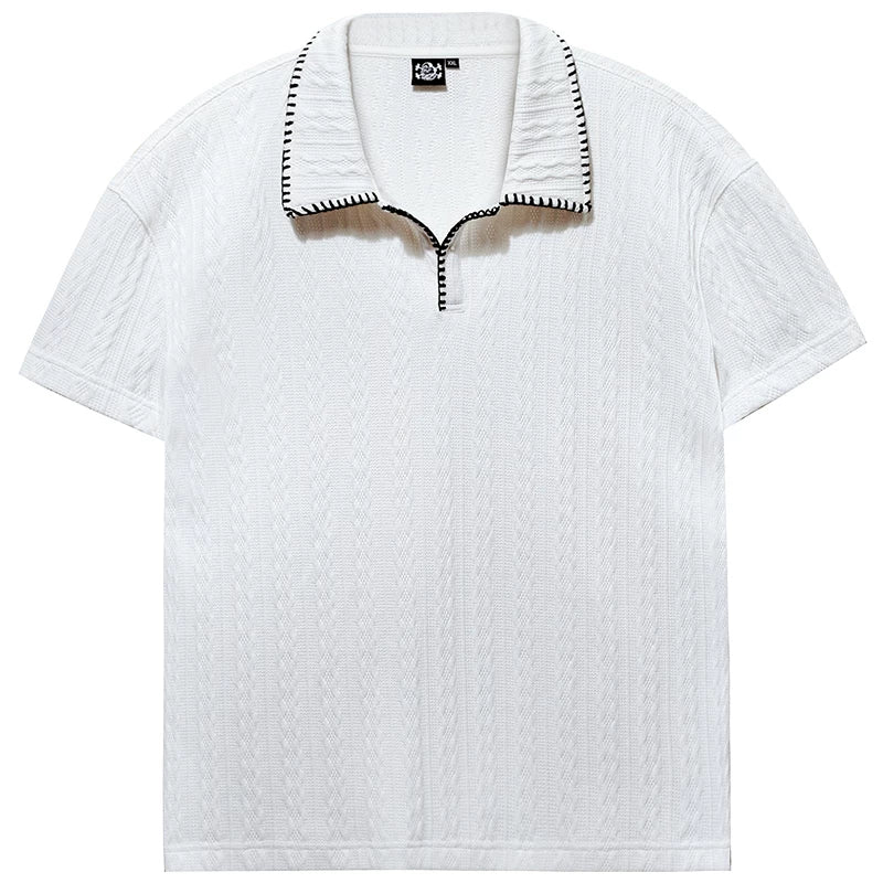 MuscleDog Lapel Loose Casual Sports Tee