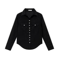 FUNKYFUN Lapel Twist Rope Waist Front Shoulder Shirt Jacket