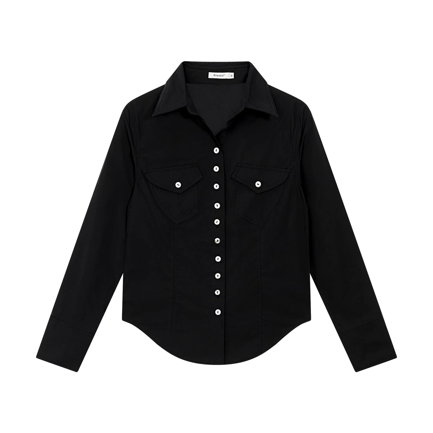 FUNKYFUN Lapel Twist Rope Waist Front Shoulder Shirt Jacket
