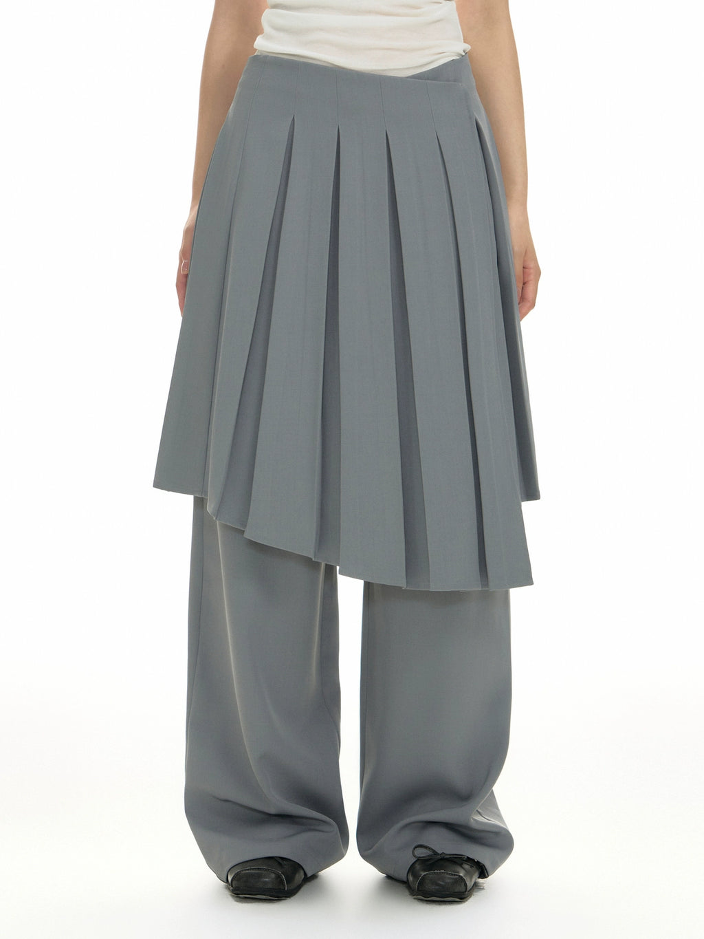 TGNS Stacked Suit Skirt Drape Trousers