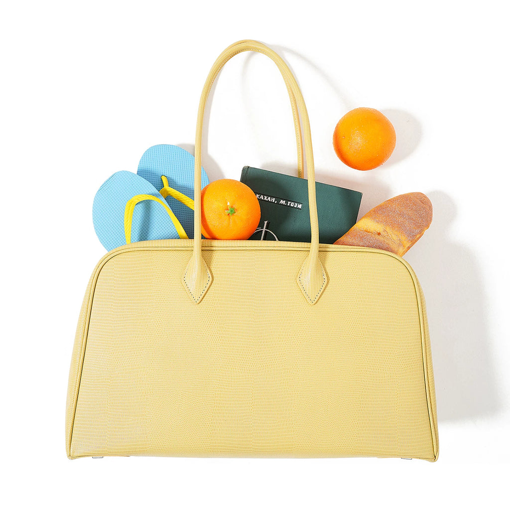 Momogigi Retro First Layer Cowhide Large Capacity Tote Bag