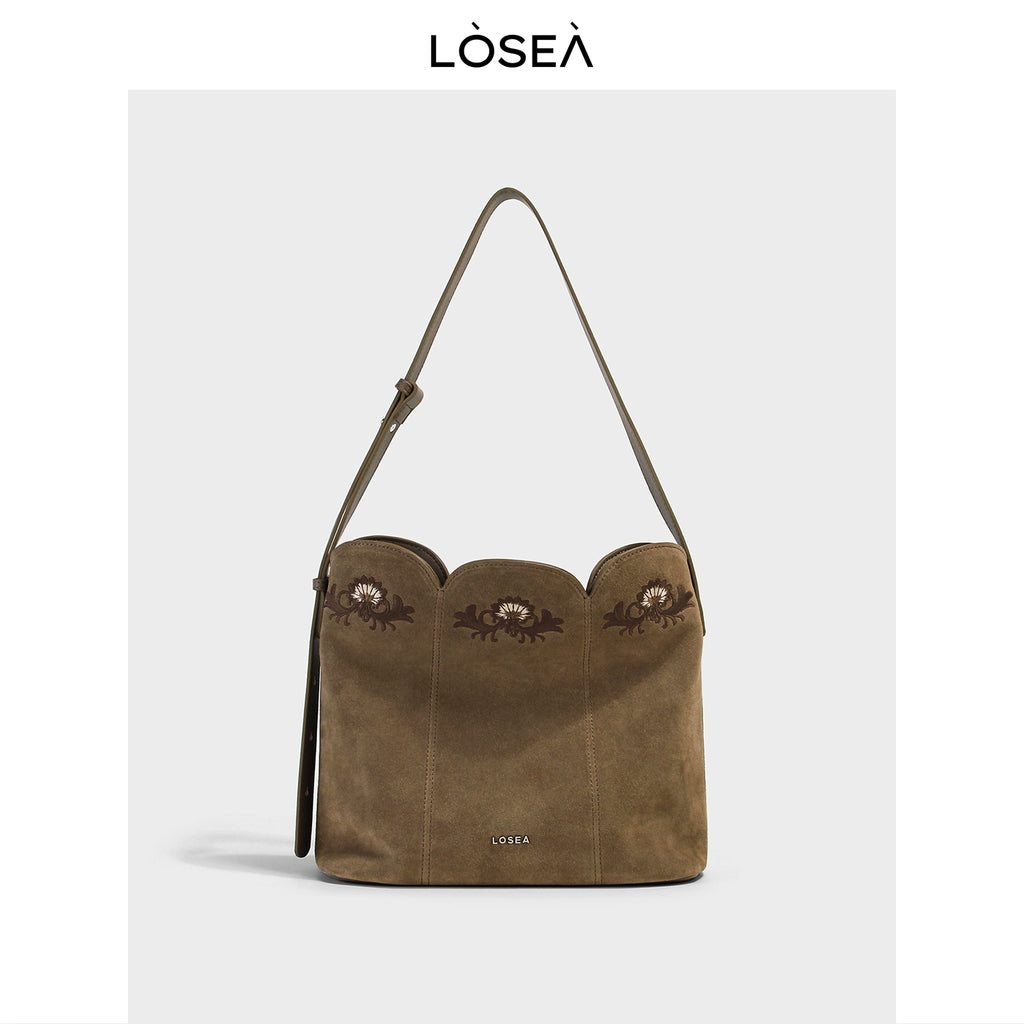 LOSEA Leather Matte Messenger Bag