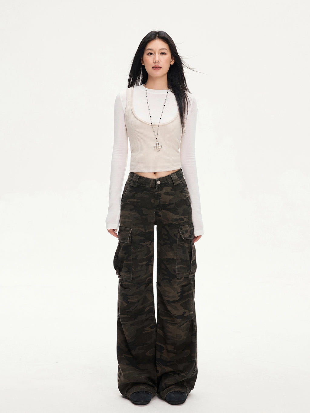 KPSR Camouflage Tooling Low-rise Loose Straight-leg Pants