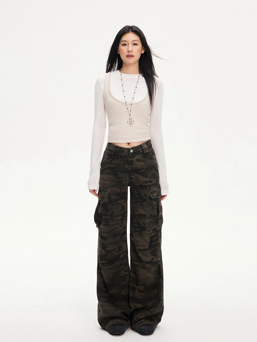 KPSR Camouflage Tooling Low-rise Loose Straight-leg Pants