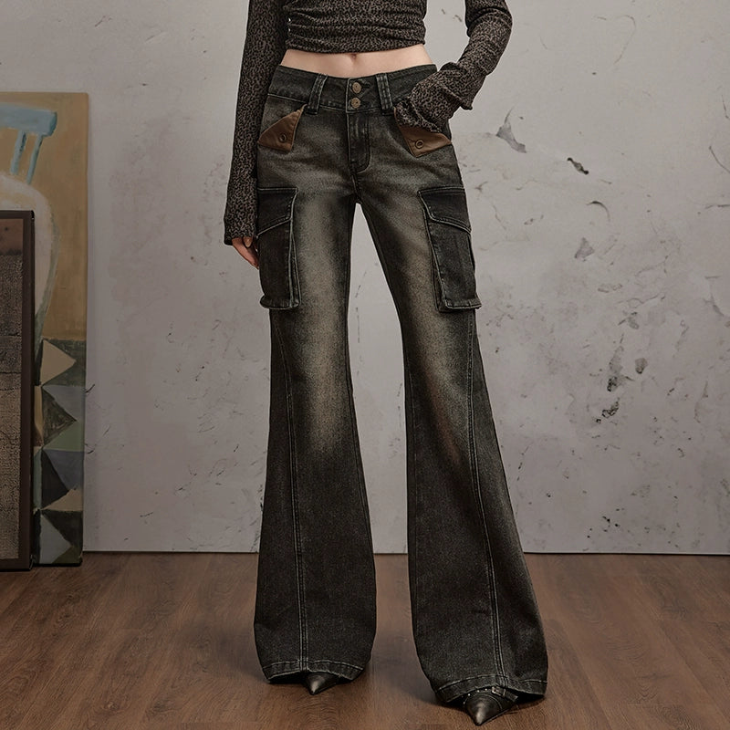 UNIFREE Low-rise Wide-leg Floor-mopping Trousers