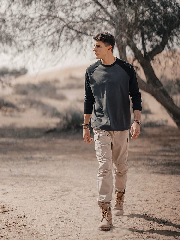 Simwood Contrast Crew Neck Shoulder Sleeves