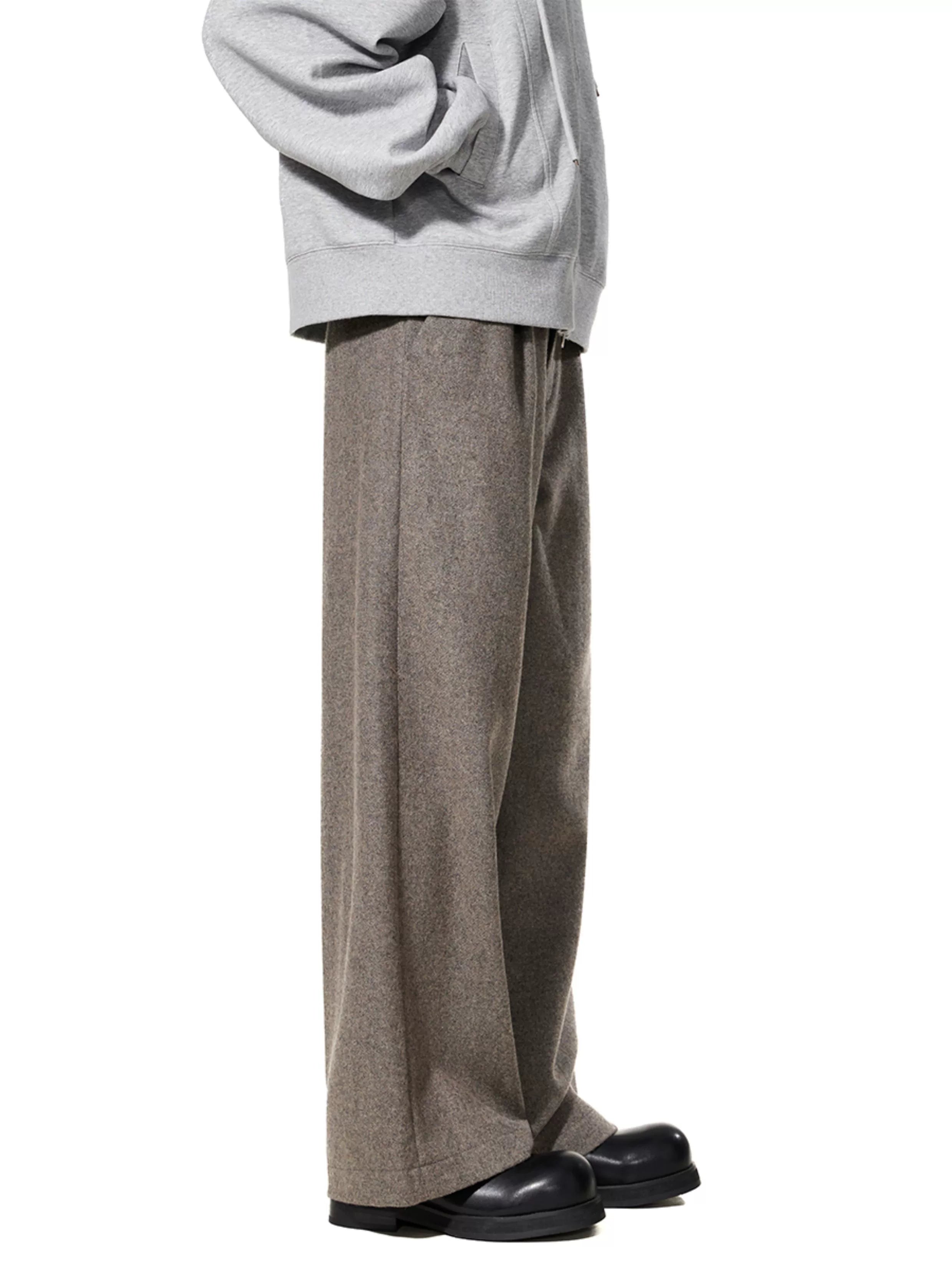 BTSG X Peoede 50% wool straight wide-leg Pants
