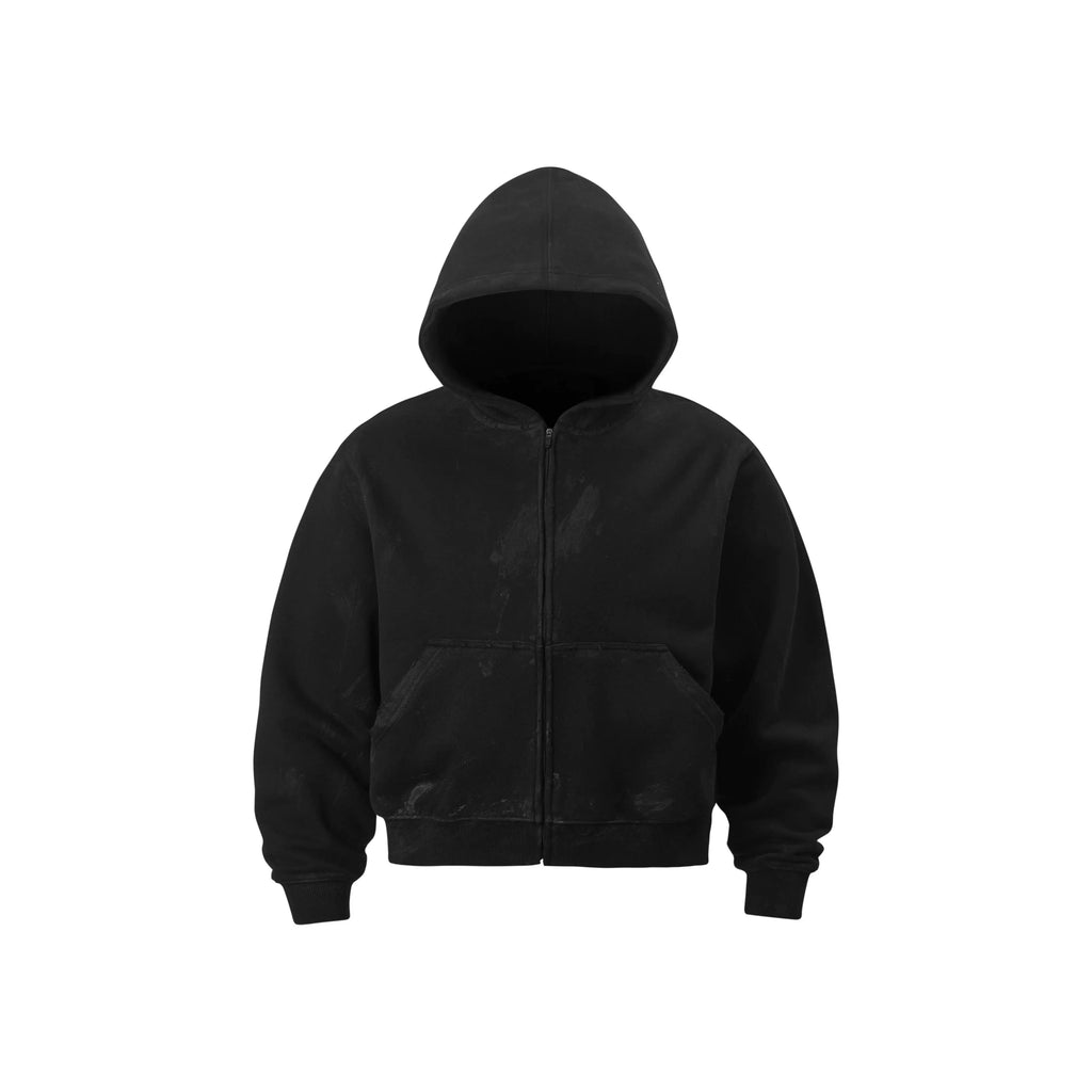 KARMANISTIC Vintage Loose Hot Diamond Zip Hooded Sweater