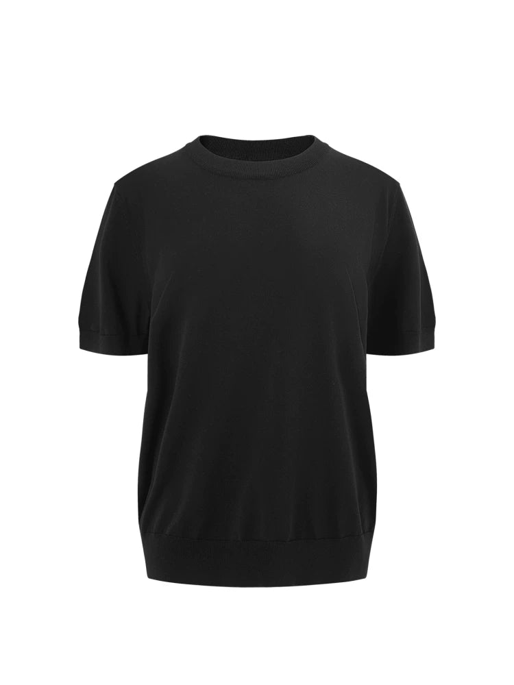 Borrowed Project Ice Silk Knitted Casual Loose Tee