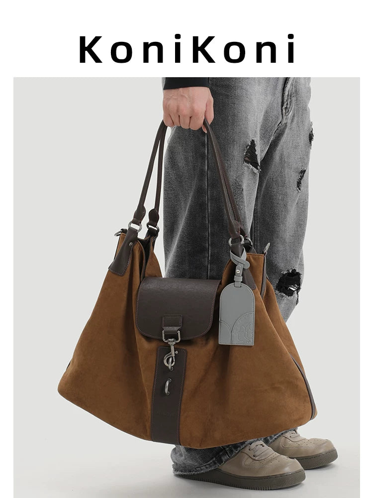 KoniKoni Leather Large Capacity Tote Bag