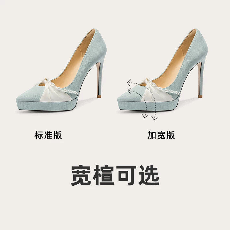Lily Wei Pearl Bow Heels