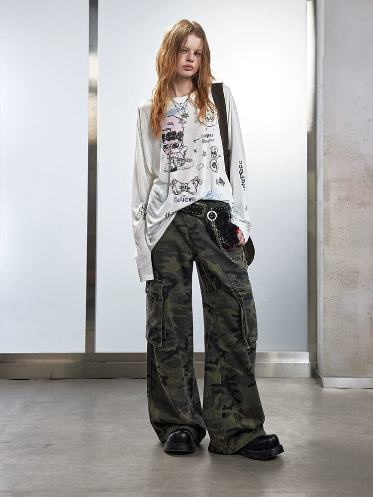 UNIFREE Camouflage Retro Casual Overalls