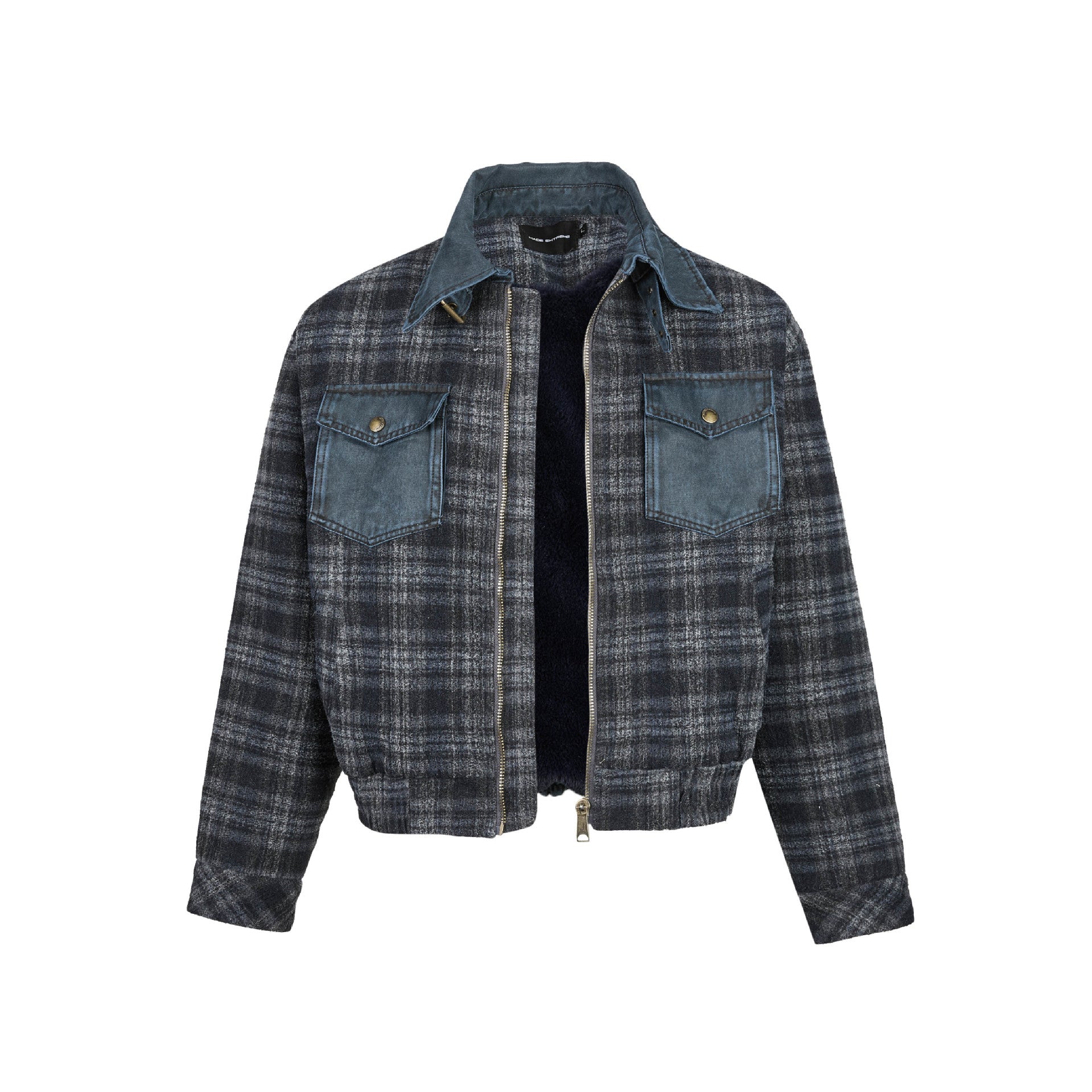 EME Vintage Flannel Checkered Short Jacket