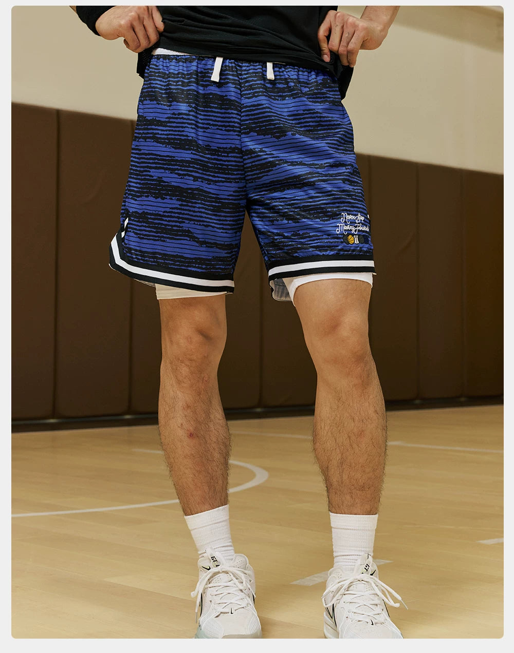 LUSHISI Striped Moisture Wicking Comfort Shorts