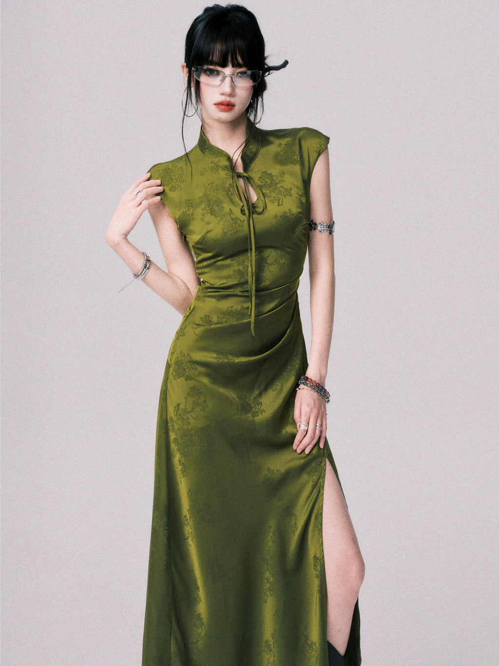 LULUSWINGS Retro Split Fork National Style Long Dress