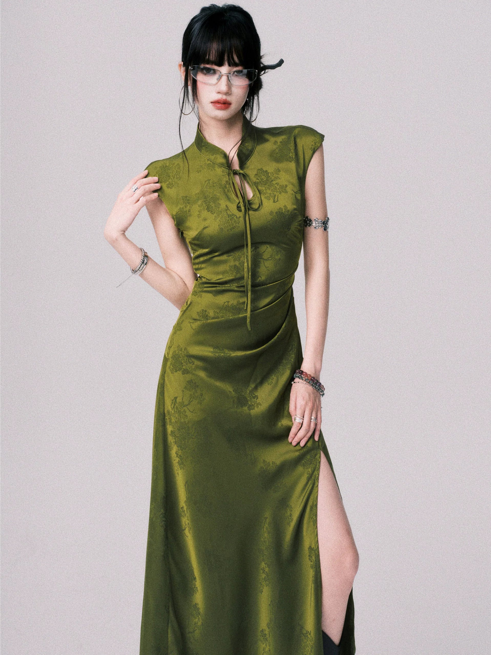LULUSWINGS Retro Split Fork National Style Long Dress