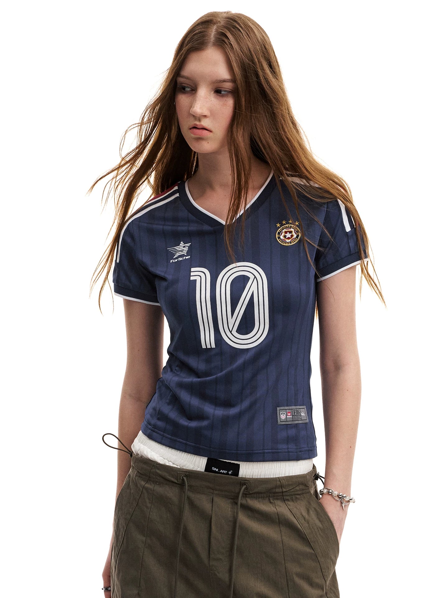 0123Start Retro Striped Sports Tee