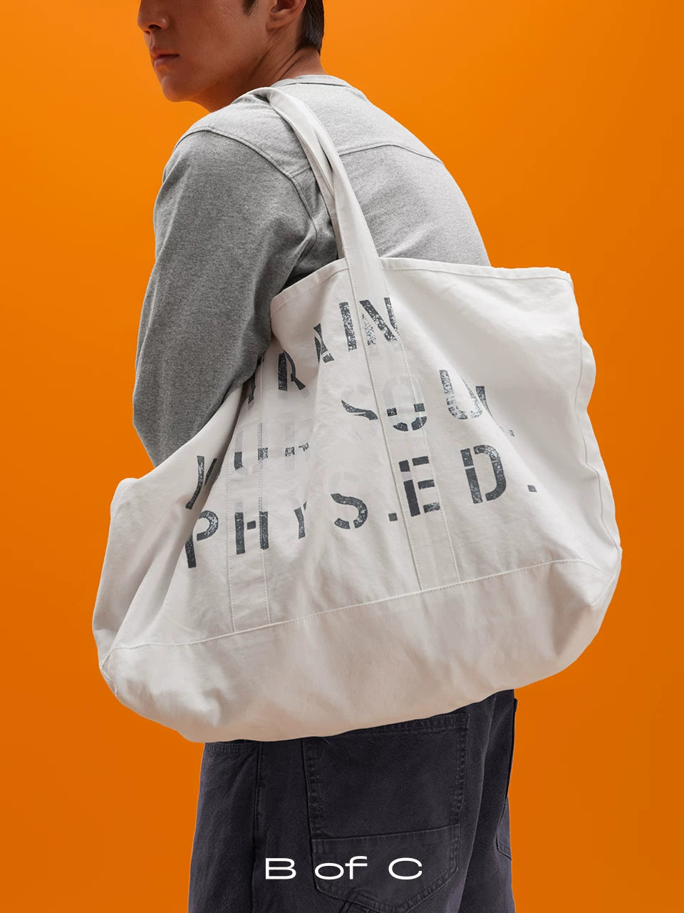 CryingCenter Vintage Alphabet Old Large Capacity Canvas Bag