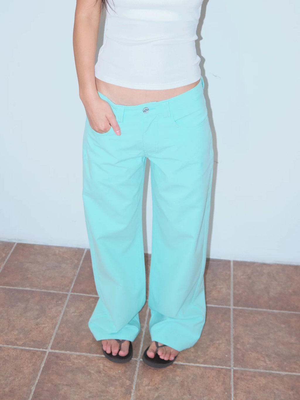 FUNKYFUN Dark Horse Print Mid-low Rise Straight-leg Slacks