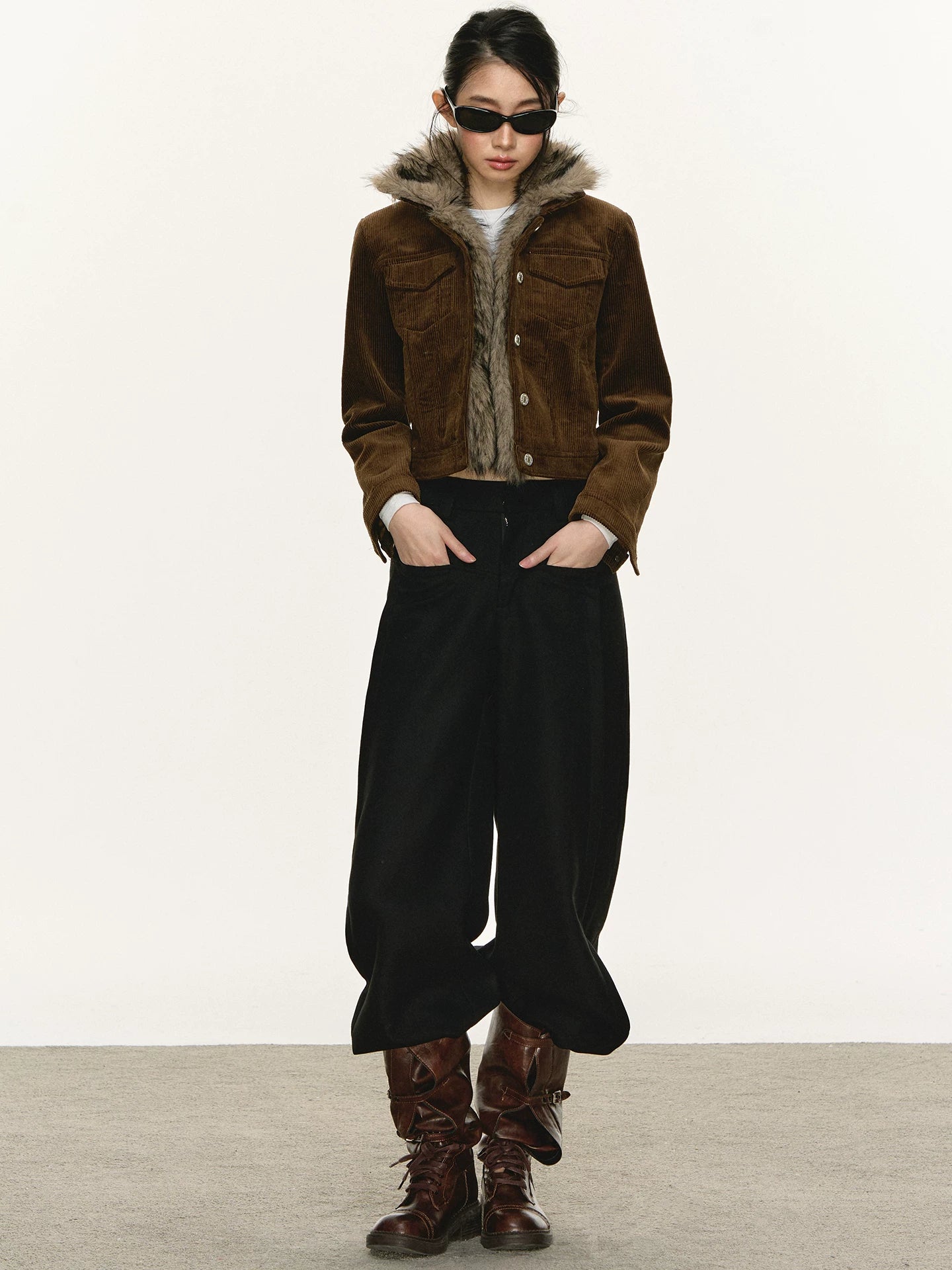 Anna Aneae Corduroy Short Thermal Plush Jacket
