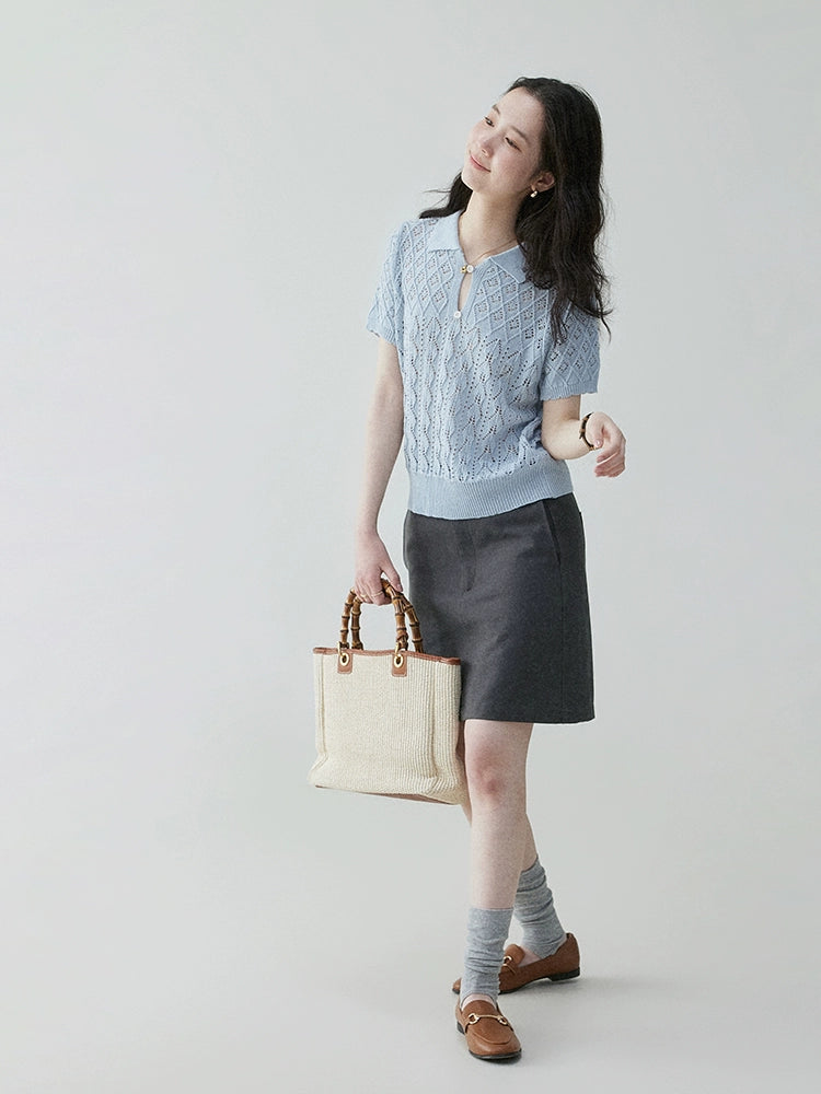 VOOE Korean High-end Simple A-shaped Skirt