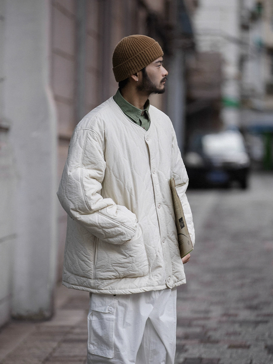 NOEARS Japanese Collarless Thickened Liner Cotton Clothes