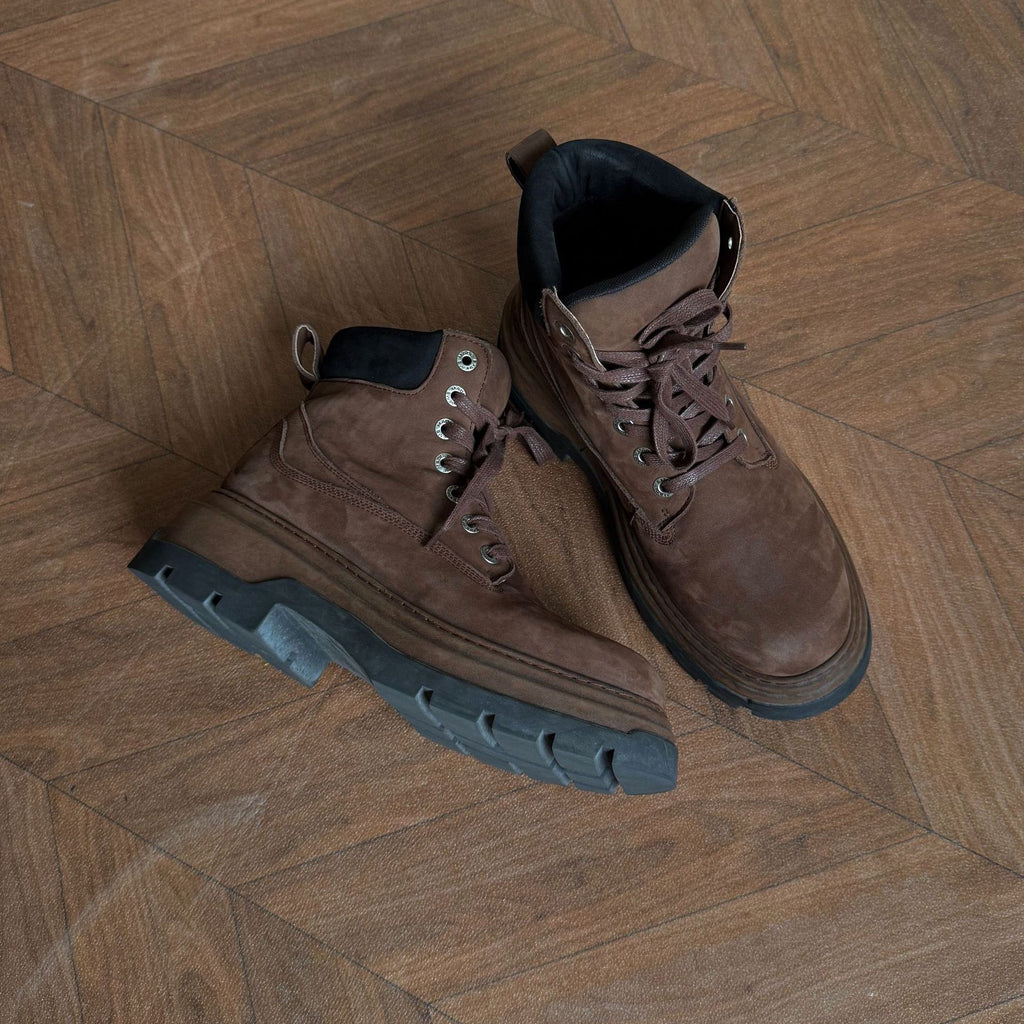 EME Cowhide Retro Non-slip Tooling British Style Short Boots