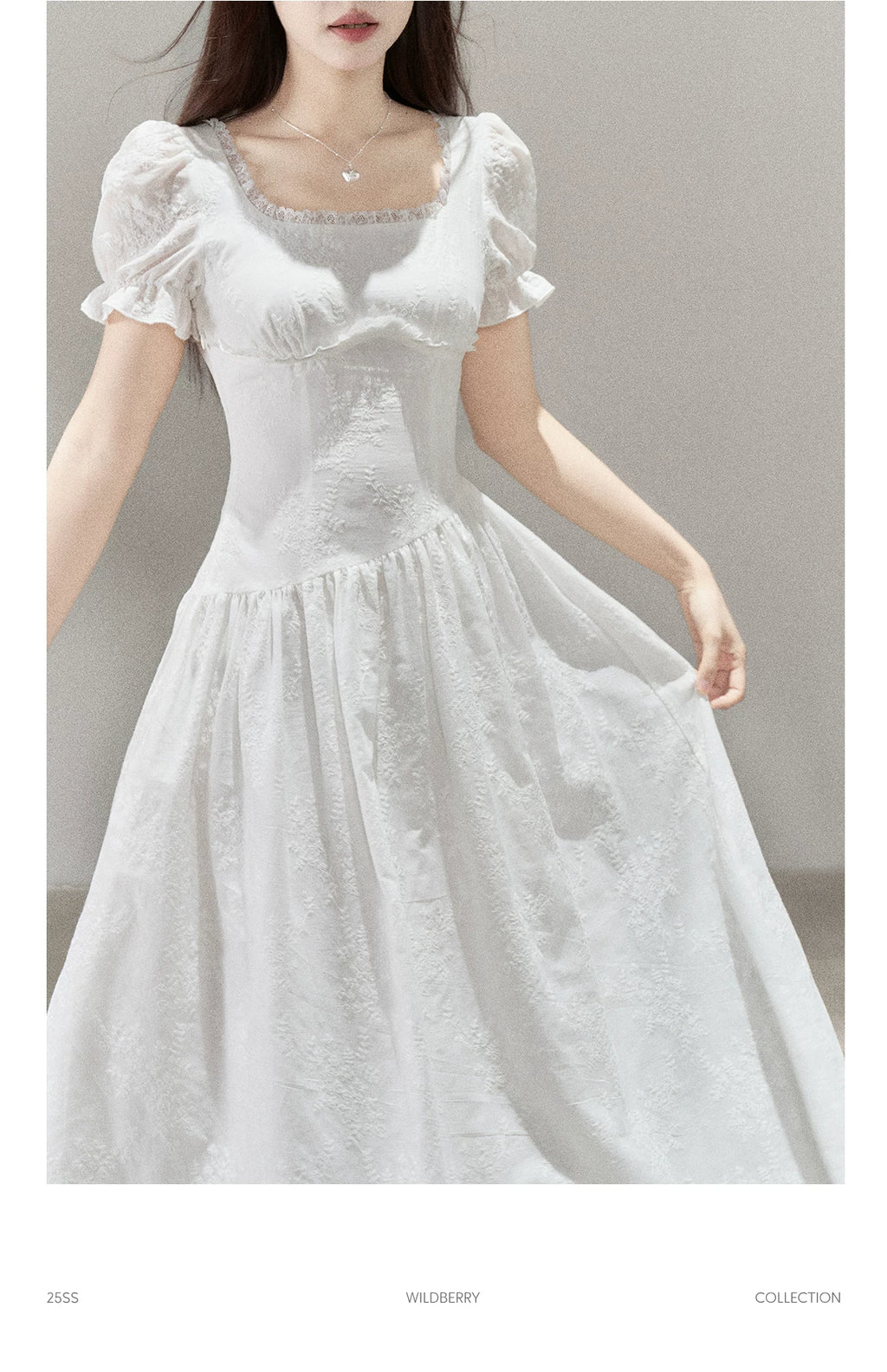 Wildberry Square Collar Waist Temperament Dress