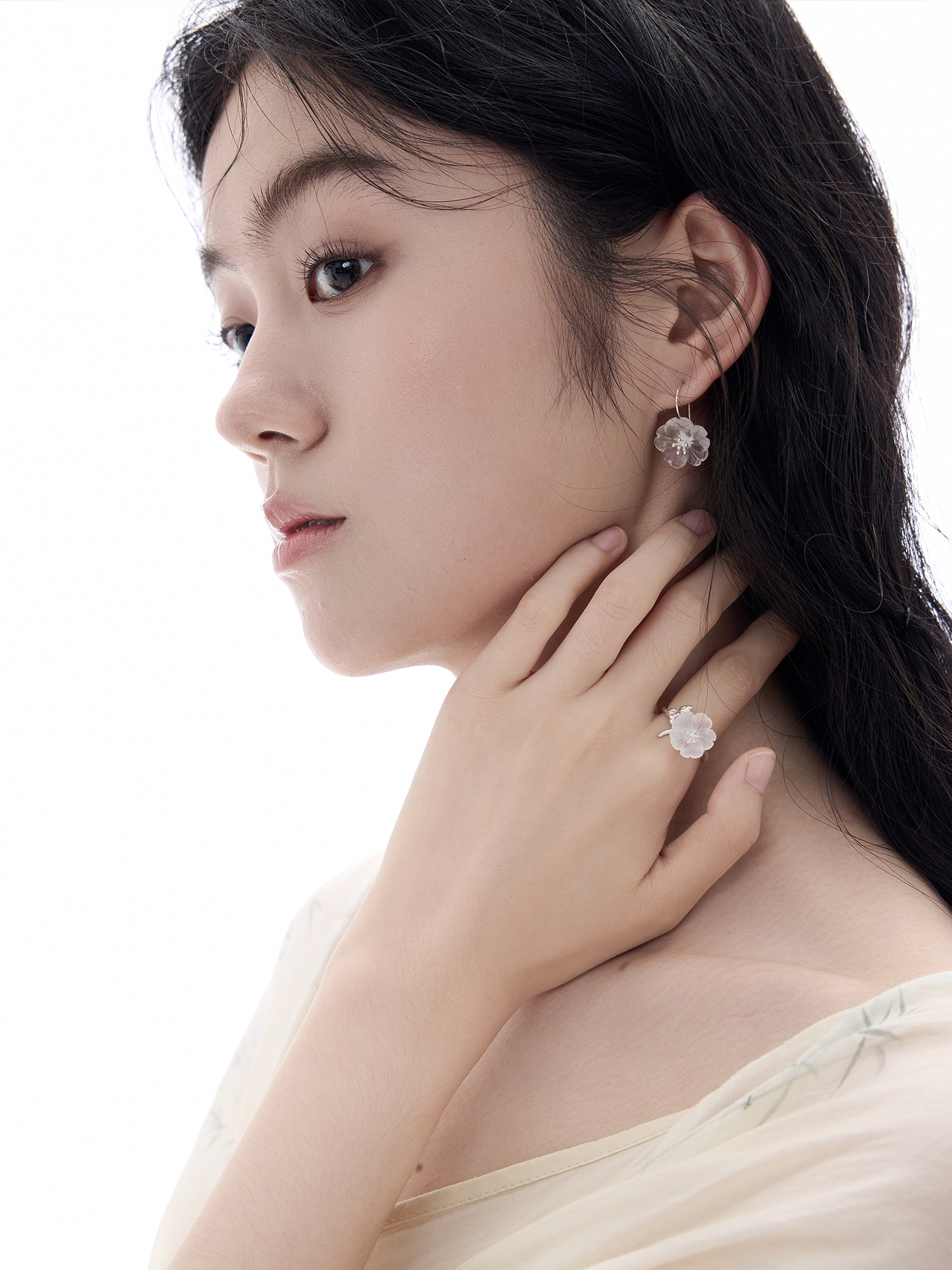 NO SOLUTION Niche Light Luxury Flower Opening Ring