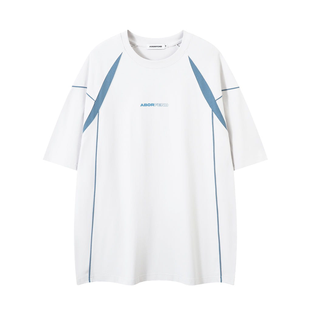 BeOurRule Splicing Contrast Letter Printing Loose Tee