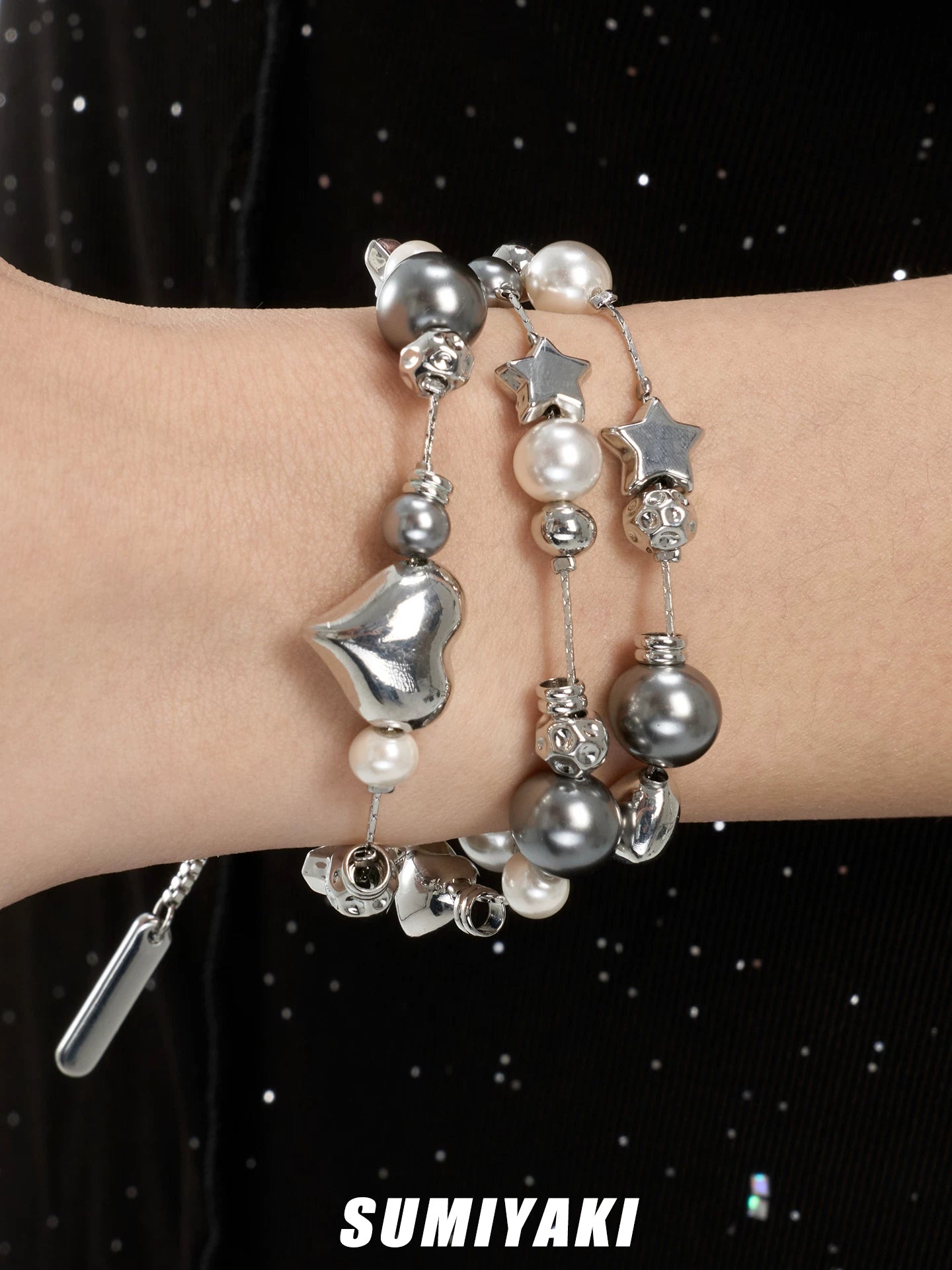 SUMIYAK Versatile Pearl Three-layer Stacked Bracelet