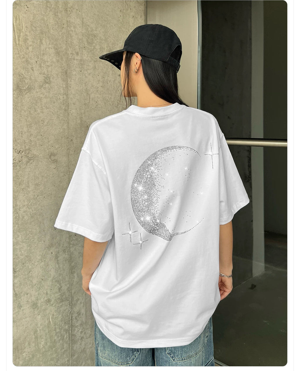 404MOB Full Diamond Hot Diamond Loose Versatile Tee